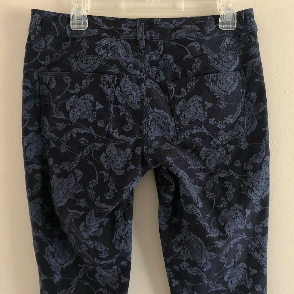 THE LIMITED 678 Navy Floral Jacquard Skinny Jeans - Picture 8 of 10